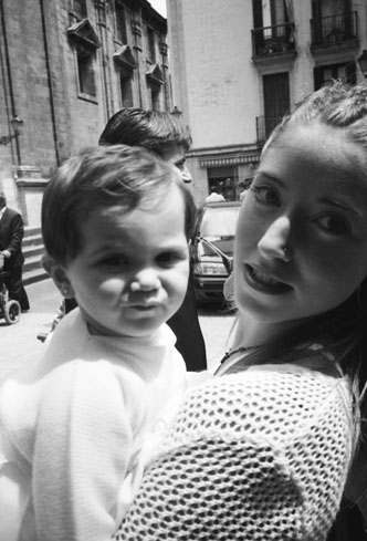 Women and baby in San sebastian, Spain